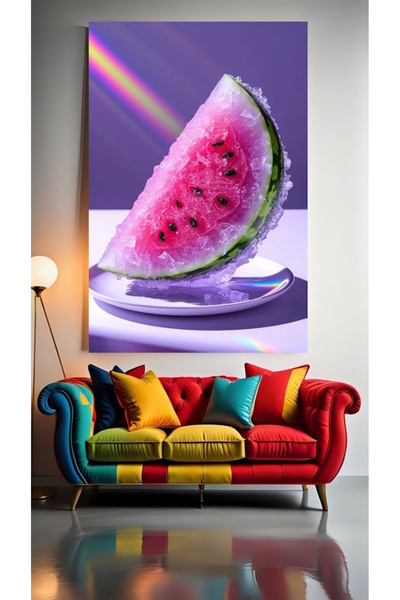 özkacar SANATSAL WATERMELON V1 Home Wall Salon Salon de înfrumusețare Birou M...