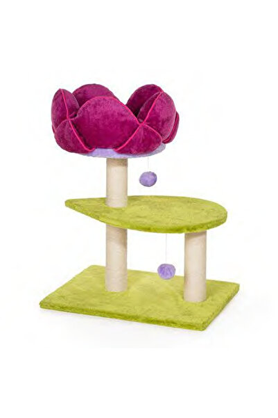 PETSHOW 2-Tier Scratching Tree with Cat Bed 124cm Height