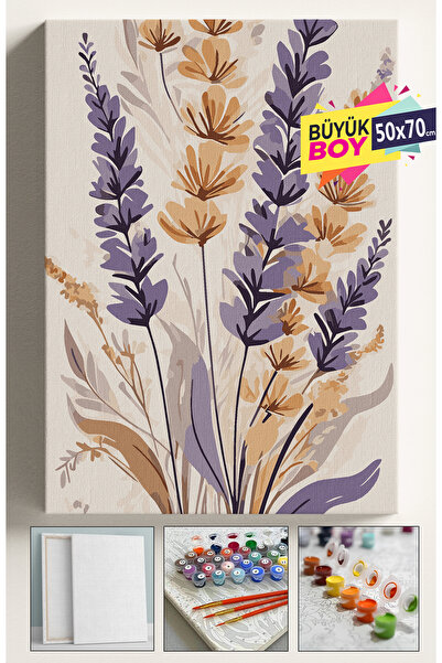 Corvo Sayılarla Boyama Seti Numaralı Tuval Fırça Boya Dahil Kasnaklı Set 50x7...