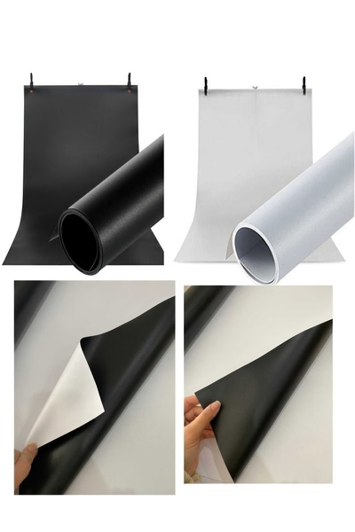 Rabadon Çift Taraflı ( Siyah - Beyaz ) Ürün Çekim Arka Plan Fonu Fotoğraf Çekim Fonu 200Cm X 400Cm