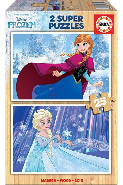 EDUCA Puzzle 2 x 25 piese din lemn Frozen 16801