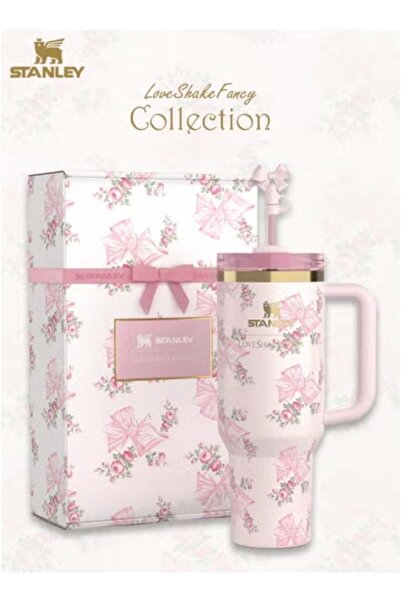Rion Stanley Love Shack Fancy H2.0 Flow State 40oz Rosa Beaux Pink Tumbler, Stainless Steel Vacuum Insula
