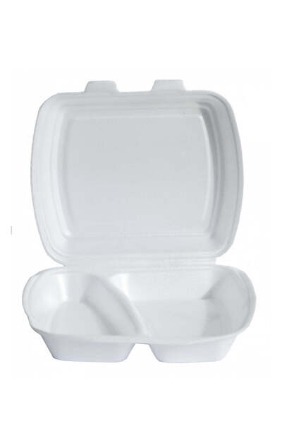 Sofipex Polystyrene casseroles with 2 compartments, 100 pcs/set, 2 sets/box