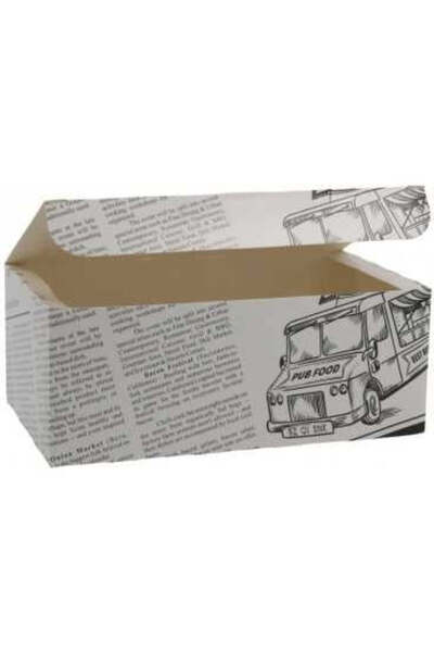 Sofipex Cardboard menu box with flap (newspaper style) 175 x 105 x 70 mm, 300...