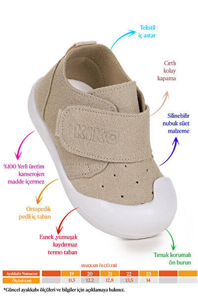 Kiko Kids Rosie First Step Velcro Baby Girl Casual Shoes