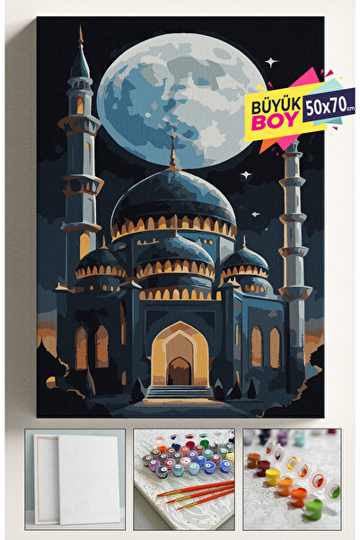 Corvo Sayılarla Boyama Seti Numaralı Tuval Fırça Boya Dahil Kasnaklı Set 50x7...