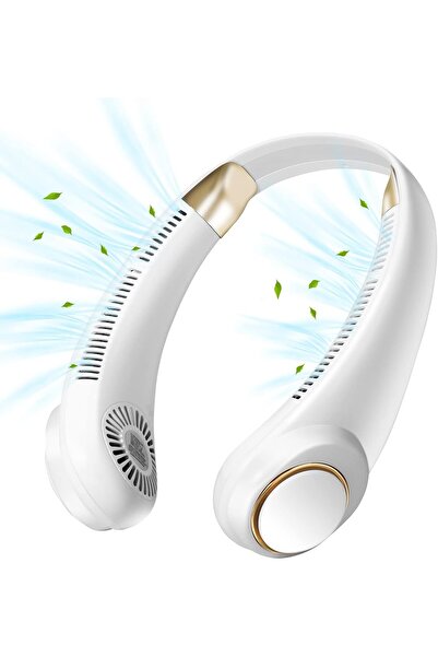 INFOSUN مروحة للرقبة، مروحة شخصية محمولة، مروحة بدون شفرات، بدون أوراق، بطارية قابلة لإعادة الشحن بسعة 4000 مللي أمبير