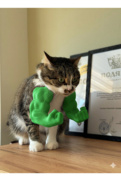deep3d Hulk Kaslı Kedi Kostümü – Mizahi Evcil Hayvan Aksesuarı