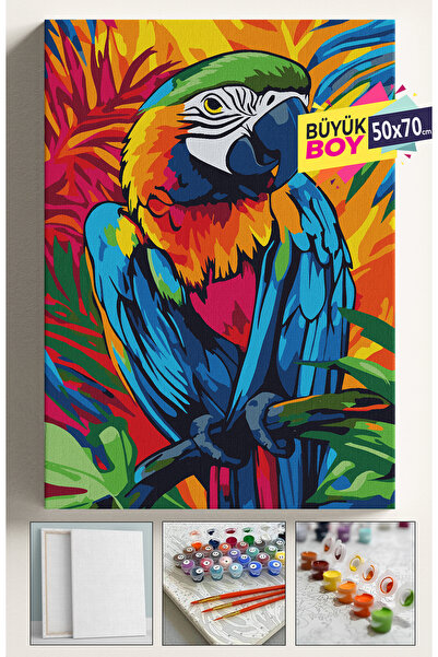 Corvo Sayılarla Boyama Seti Numaralı Tuval Fırça Boya Dahil Kasnaklı Set 50x7...
