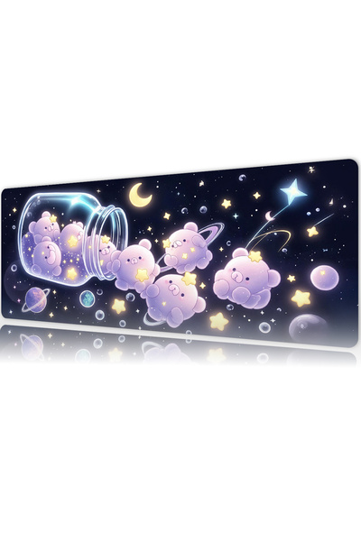urzuva Starry Bears 70X30 3MM Kalınlık Premium Gaming oyuncu mousepad, Anti S...
