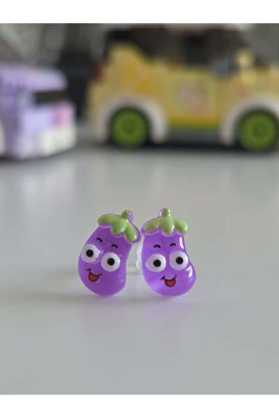 AyShope Antiallergic Transparent Tip Bioplast Eggplant Patterned Silicone Ear...