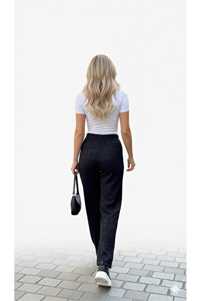 miaruj Pants with Elastic Waist and Textured Pattern