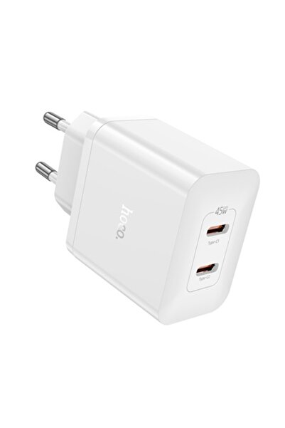 Hoco Dual Port Charger 2x Type-C PD45W - Streamer (N35) - White