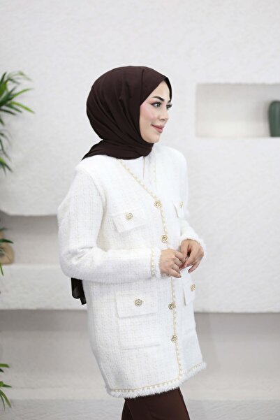 MERVE TESETTÜR Simli Angora Hırka