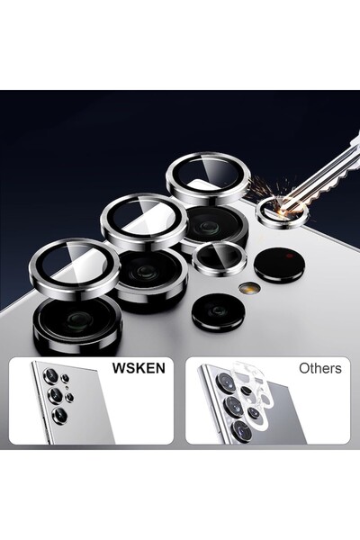 Lito S+ Camera Glass Protector for Samsung Galaxy S24 Ultra, Silver