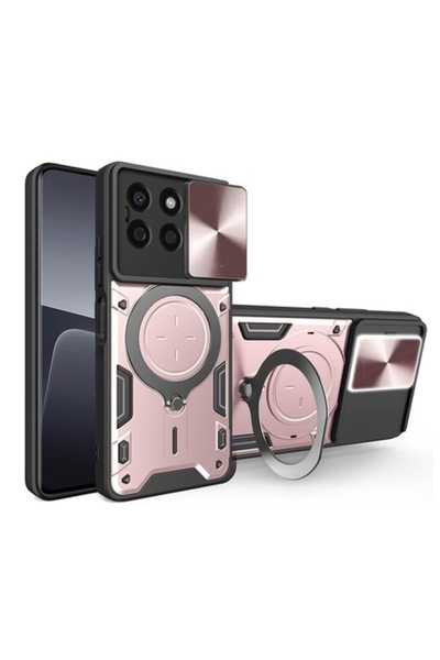 Techsuit Carcasă pentru Honor X8b CamGuard Pro L72, oțel inoxidabil, auriu roz