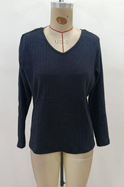 Mossta V-Neck Lace Detail Back Ruched Camisole Blouse - Black