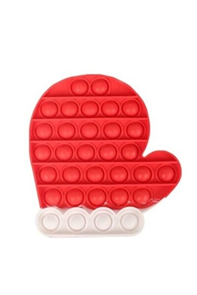 Juls Silicone stress toy Pop It Now and Flip It - Santa Claus Glove, White-Red