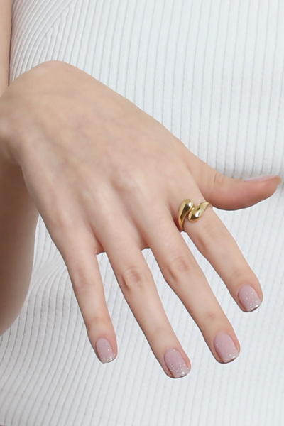 LABALABA Women's Minimalist Style Wrapped Model Adjustable Water Drop Ring