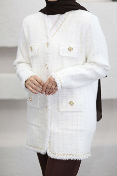 MERVE TESETTÜR Simli Angora Hırka