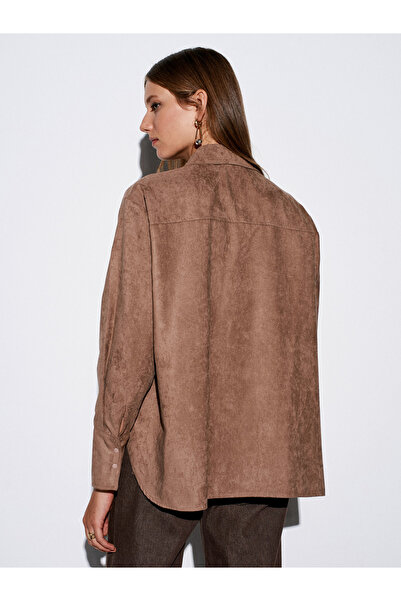 Dilvin 50524 oversized Πουκάμισο σουέτ-μινκ