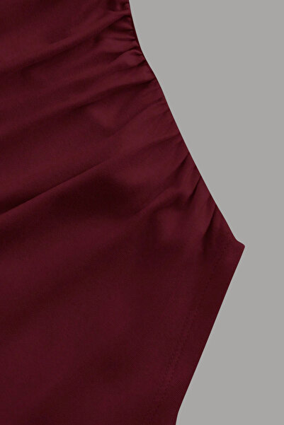 Tarz Cool Women's Lycra Draped Long Spanish Sleeve Crop Blouse