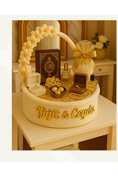 RH GALAXİ TEKSTİL 💎 İsme Özel Söz, Nişan, Kına, Düğün Sepeti , Hediye – El Yapımı , Gold Detaylı Lüks Tasarım