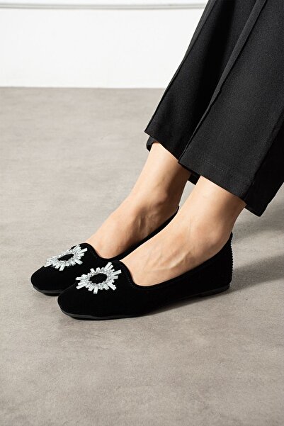 FUGA MODA Nera Black Crystal Stone Buckle Velvet Textured Elegant Engagement Dowry Bag Guest House Bag