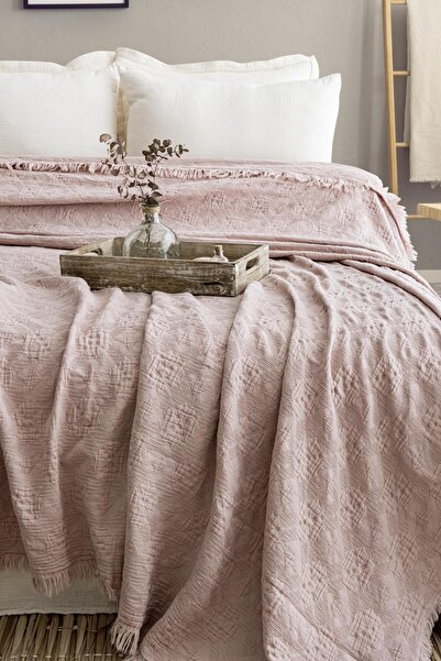 MEET MAYA NATURAL 4 Katlı Müslin %100 Pamuklu Yatak Örtüsü 160x220 cm – Yumuşak, Nefes Alan, Şık Tasarım