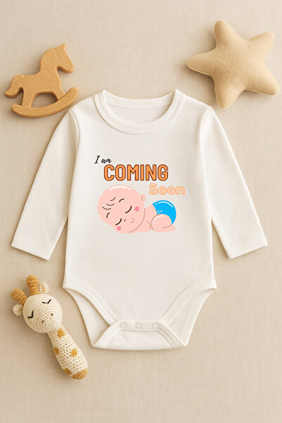 SVART WEAR Cute Baby Bodysuit with Printed Text and Snap Fasteners