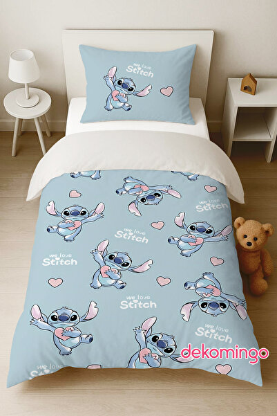 dekomingo Aqua Green Stitched Children's Bedding Set (Without Sheets)