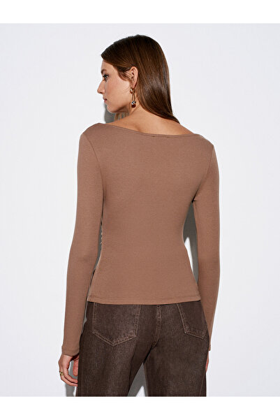 Dilvin 31401 Gathered Boat Neck Top-Vizon