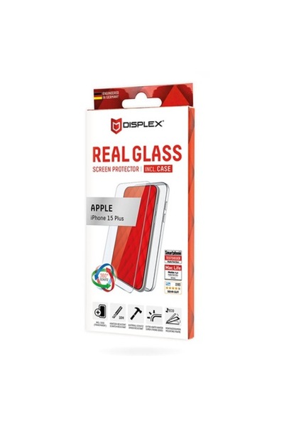 Displex Sticlă reală + husă de protecție pentru ecran pentru iPhone 15 Plus (...