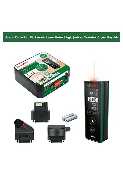 Bosch Zamo Set 3’ü 1 Arada Lazer Metre Çizgi, Şerit ve Tekerlek Ölçüm Başlıklı