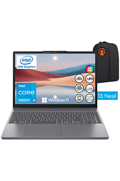 LENOVO Ideapad Slim 3 i5-13420H 24GB RAM 512GB SSD 15.3" WUXGA W11 Taşınabili...