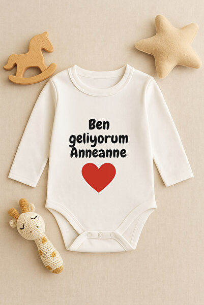 SVART WEAR Cute Baby Bodysuit with Printed Text and Snap Fasteners