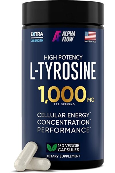 AlpHan كبسولات ألفا فلو إل-تيروسين بتركيز 1000 ملغ، 150 كبسولة (500 ملغ × 2 ل...