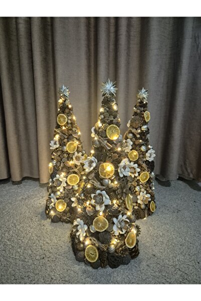 Yellow Tulip Bradut decorativ 55cm, decoratiune/aranjament Craciun, instalatie led inclusa