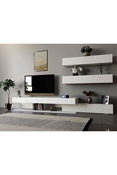 Stylish Home Large white modern TV table - Elit