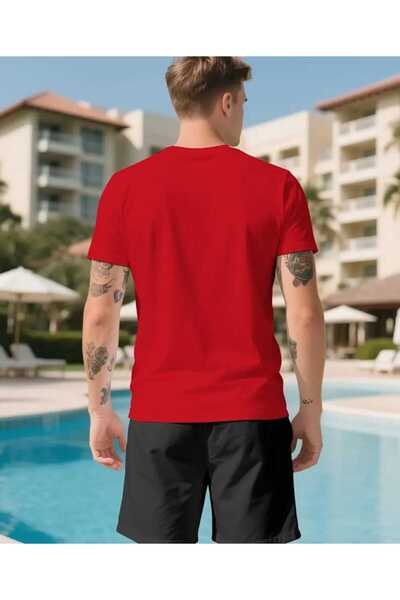 ORVIO Group Men's'Paris' Letter Print Striped T-Shirt and Shorts Set
