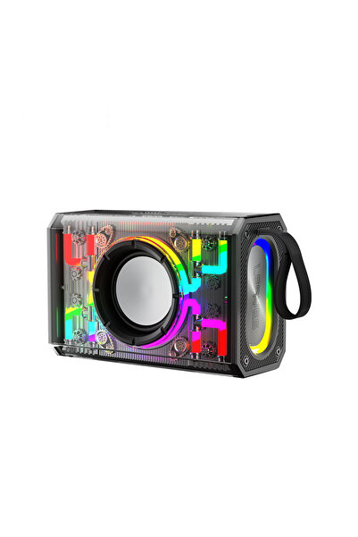 Lenyes S843 RGB Led Işıklı Taşınabilir TWS Bluetooth Hoparlör v5.3 20W Siyah