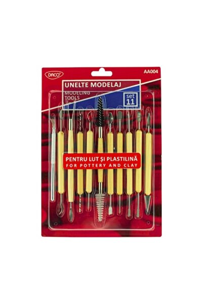 Daco Instrumente de modelare - Set de 11 piese (accesorii pentru lut și plastilină)