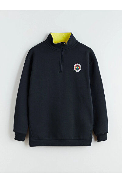 LC Waikiki LCW Kids tamnoplava majica za dečake sa visokim ovratnikom i printom