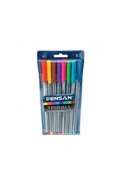Pensan Triball Pens, 1 mm Tip, 8 pcs Multicolor Plastic Body + SCHNEIDER K-15...