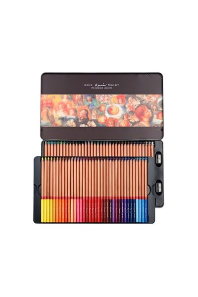 Marco Set de 72 de creioane colorate Renoir în cutie metalică