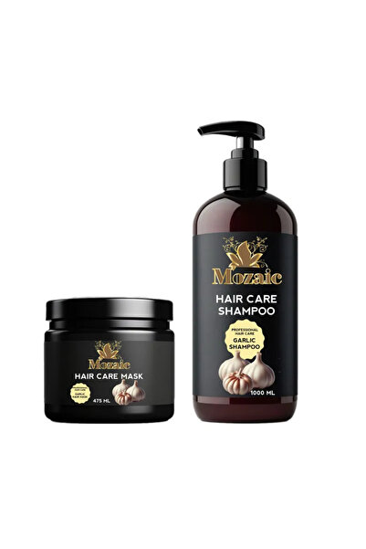 MOZAİC shampoo package 1000ml + hair mask 475ml with garlic Regeneration & Stop Hair Loss