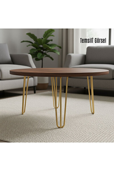 Badem10 Martı Gold Gold 4-Piece Set Metal Coffee Table Table Leg 41 cm Single Furniture Support Riser Leg Model