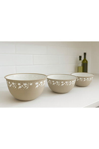 MEYA PİNE 3-Piece Jumbo Size Kitchen Bowl Multi-Purpose
