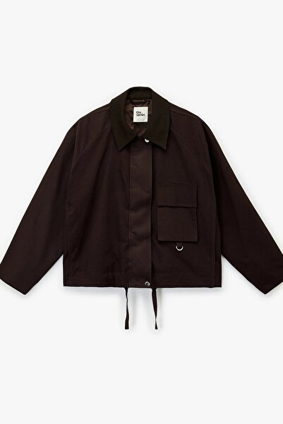 Koton Kadın Oversize Çıtçıt Düğmeli Cep Detaylı Fermuarlı Mevsimlik Ceket 6WAL20118IW