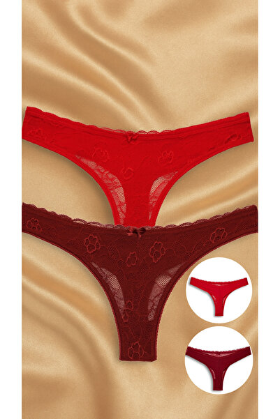 YOYYO Γυναικεία εσώρουχα στρινγκ 2 τεμαχίων με βαμβακερή πλάτη